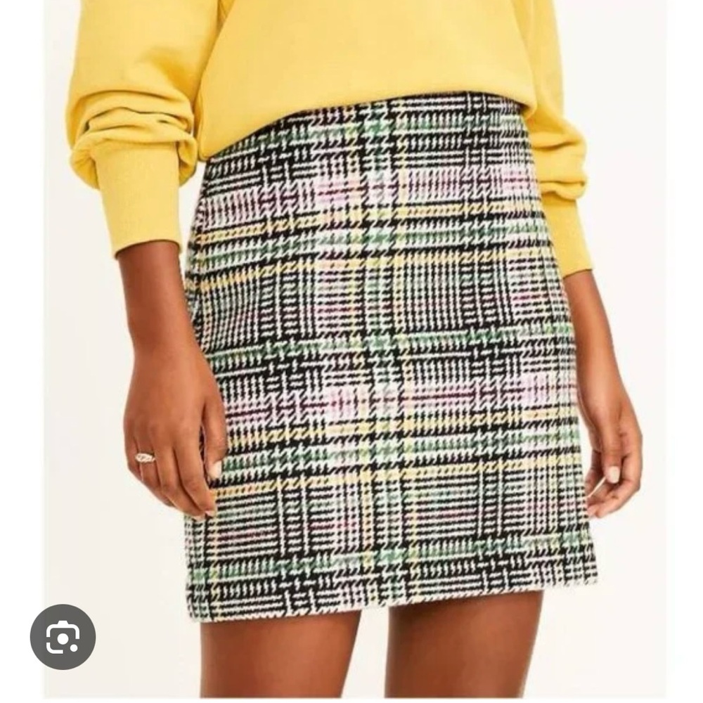 Lost Wool Multi Colored Plaid Houndstooth Skirt 2 - image 1